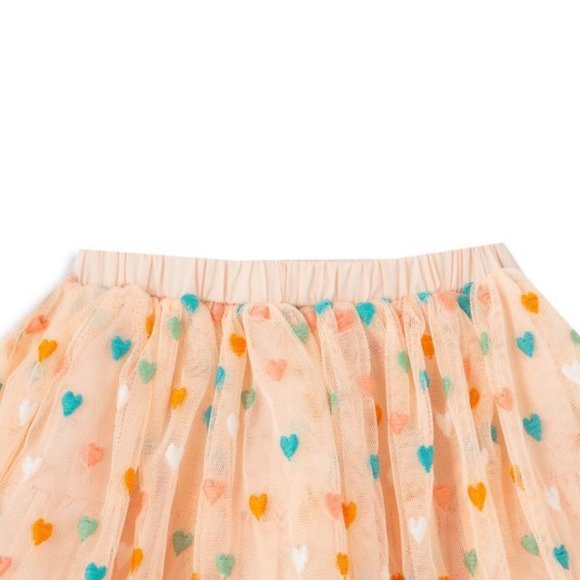 NEW PEEK Baby Peek x Dreamworld 2 Pcs Set Peach Band Sweatshirt Mesh Heart Skirt - Picture 5 of 6